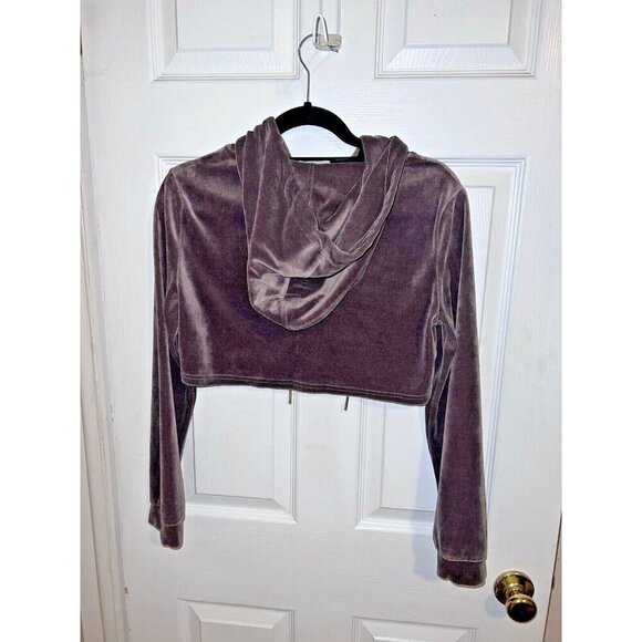 BETTER BE Womens Velour Cropped Hoodie Tracksuit Sz L Juniors - Picture 13 of 16
